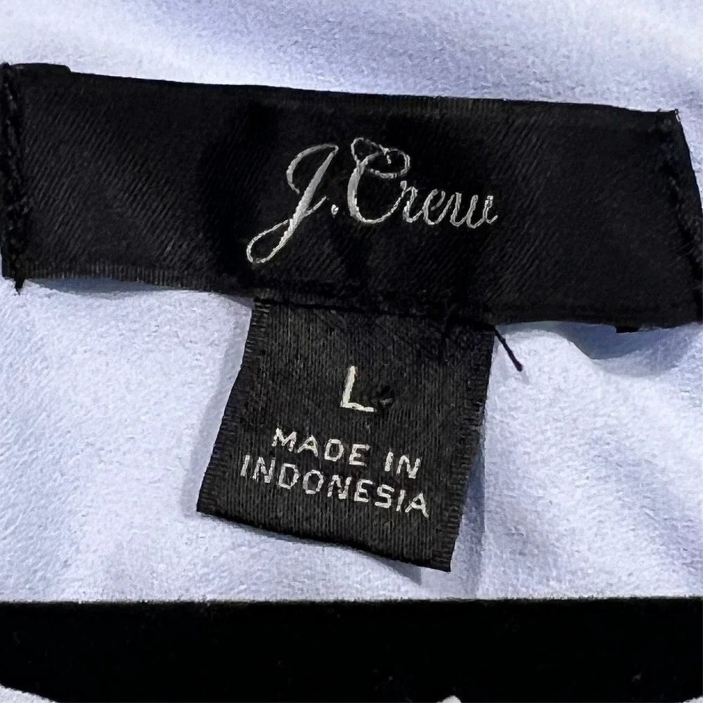 J. Crew Top Sleeveless Blouse Tuxedo Lightweight Blue Women's Large‎